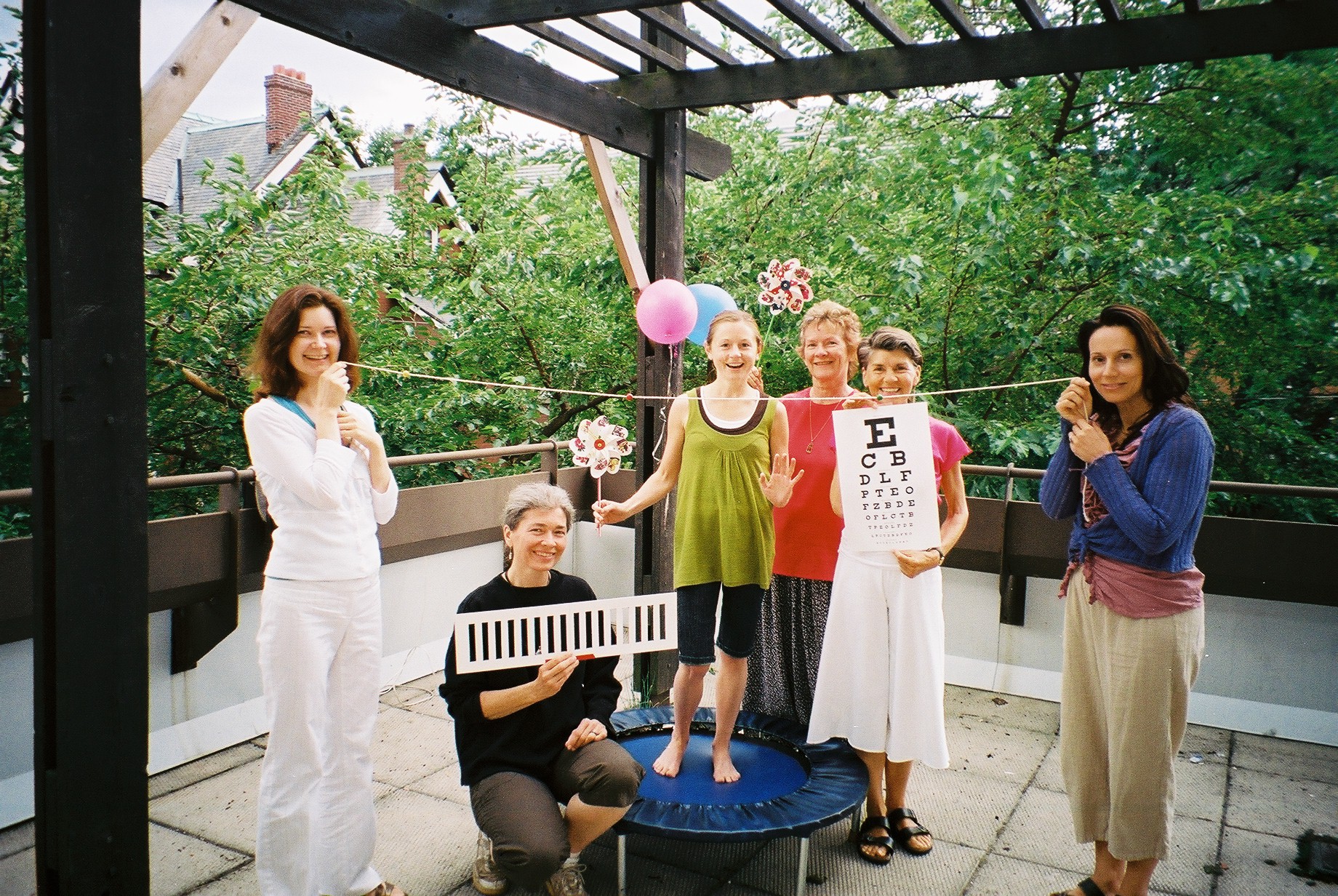 group on roof patio